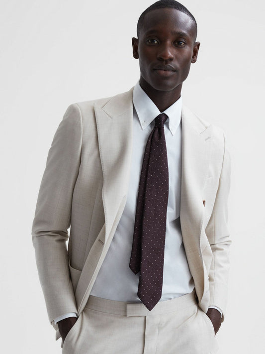 Polka Dot Silk Tie Burgundy | Men