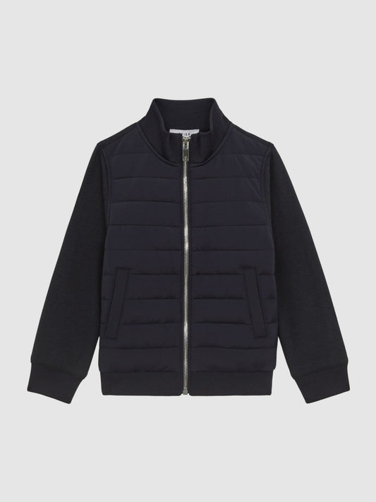 3-9 yrs Funnel Neck Quilted Hybrid Jacket Navy | Children & Baby