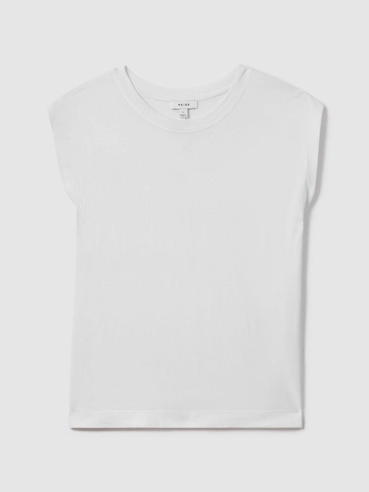Cotton Capped Sleeve T-Shirt White | Women