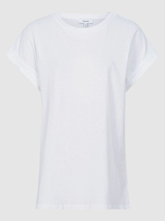 Cotton-Jersey Crew Neck T-Shirt White | Women