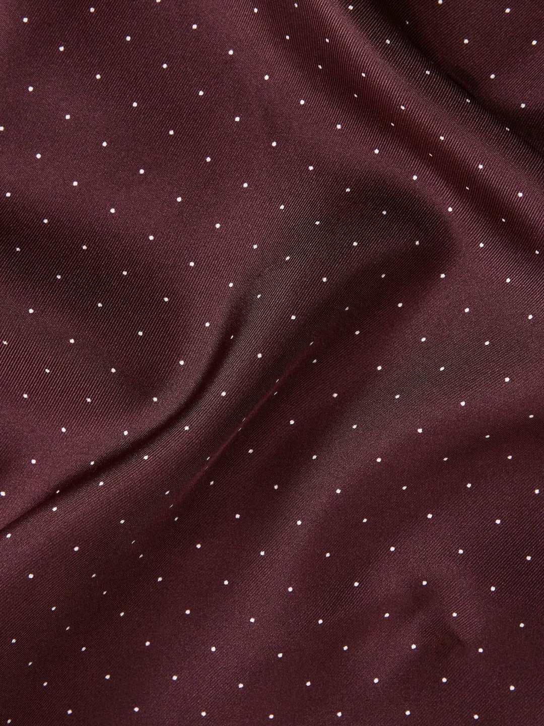 Polka Dot Silk Pocket Square Burgundy | Men