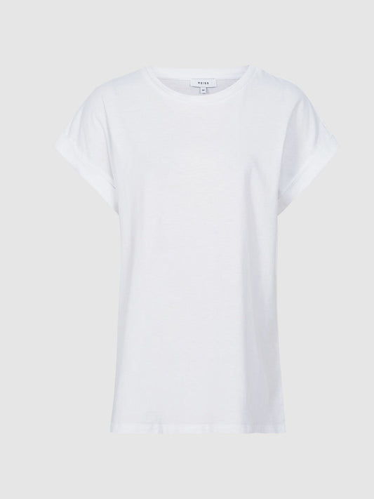 Cotton-Jersey Crew Neck T-Shirt White | Women