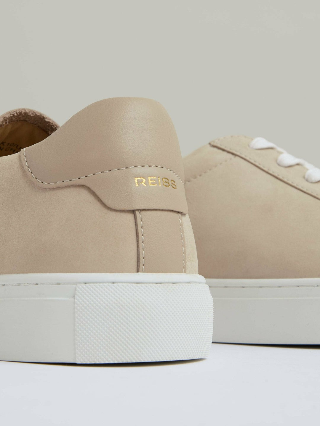 Nubuck Leather Low-Top Trainers Ecru | Men