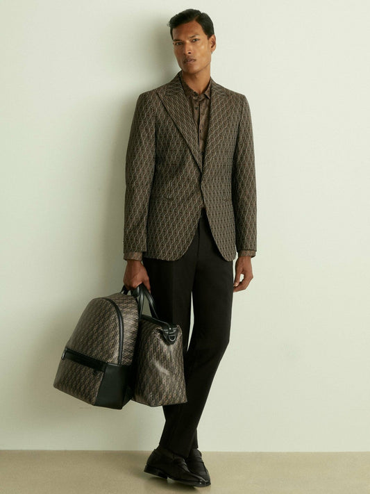 Monogram-Print Coated-Canvas Backpack Grey Multi | Men