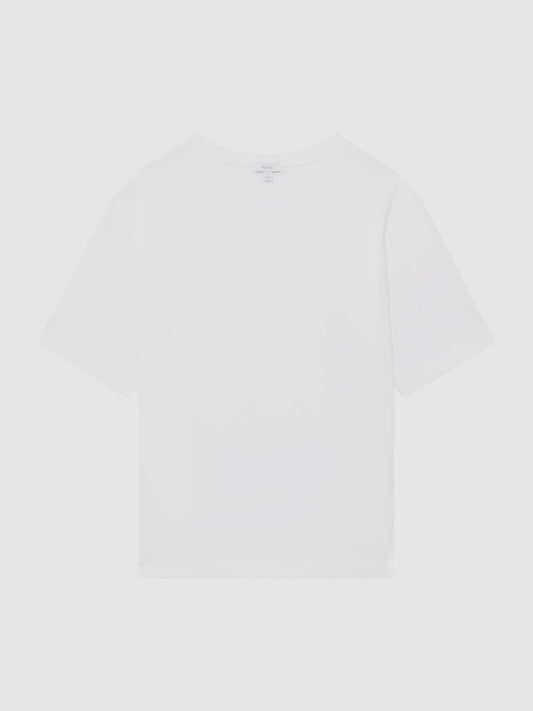 Cotton Garment-Dyed Oversized T-Shirt White | Men
