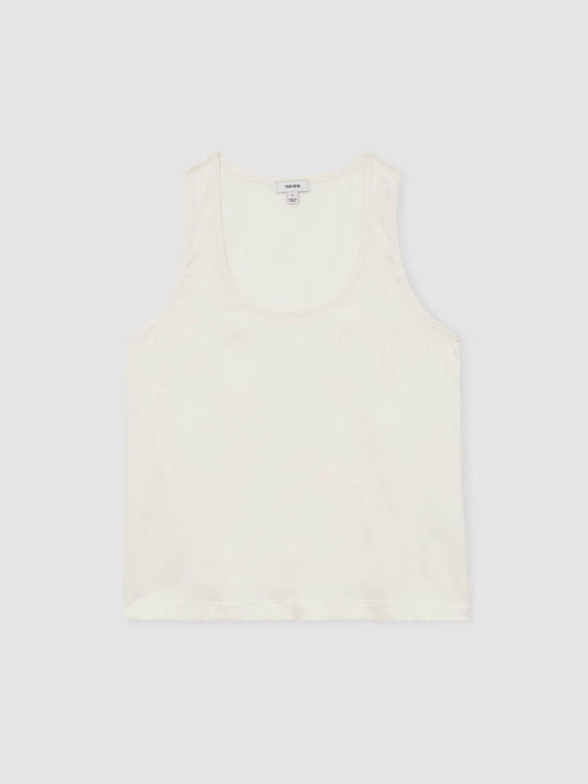 Silk-Front Cami Top White | Women