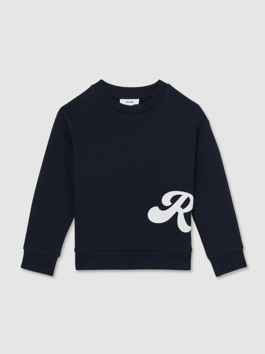 9-13 yrs Cotton-Blend Logo Script Sweatshirt Navy | Children & Baby