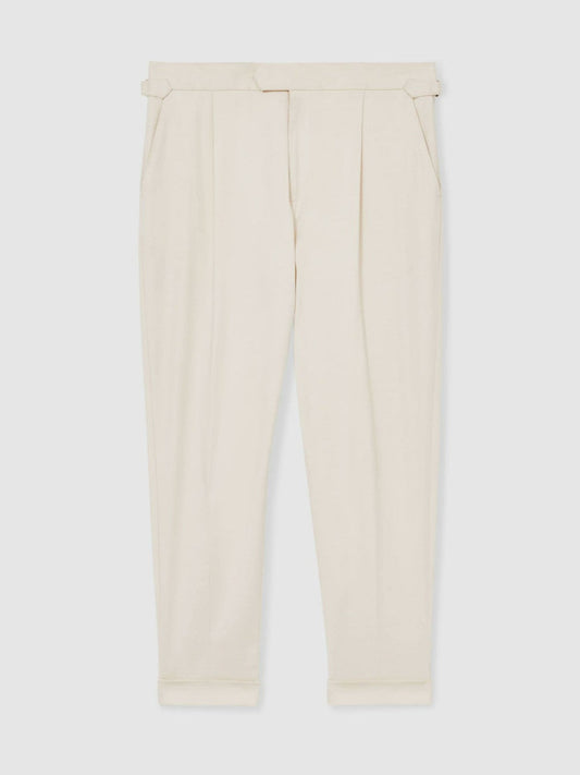 Cotton-Blend Tapered Trousers Stone | Men