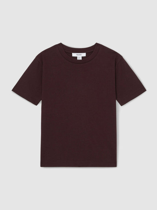 3-9 yrs Cotton Crew-Neck T-Shirt Bordeaux | Children & Baby
