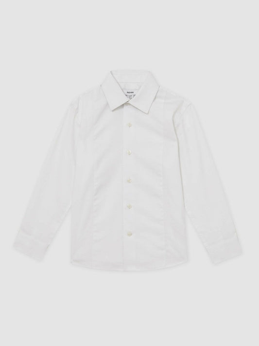 9-13 yrs Cotton Slim-Fit Dinner Shirt White | Children & Baby