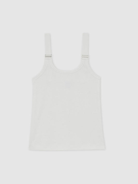 Stretch-Cotton D-Ring Strap Vest White | Women