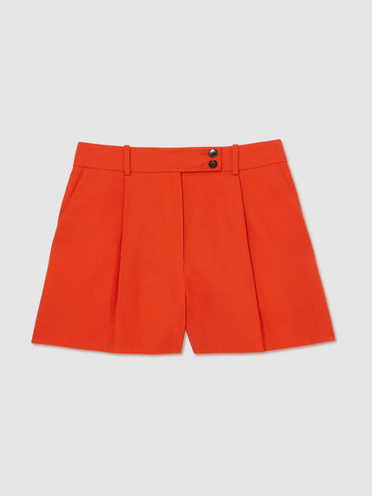 Tailored Shorts With Linen Orange | Women