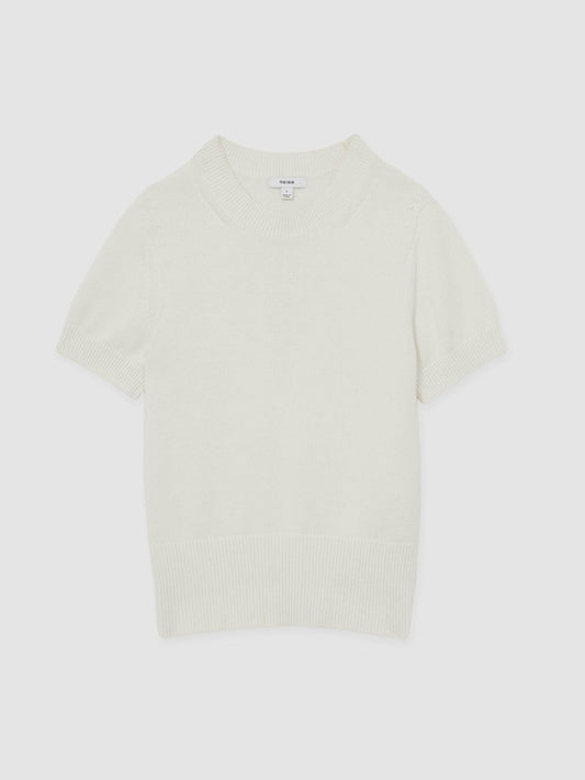 Cotton And Wool Crew-Neck Top Ivory | Women
