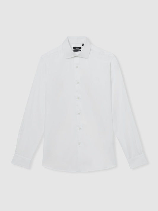 Regular Fit Cotton Sateen Shirt White | Men