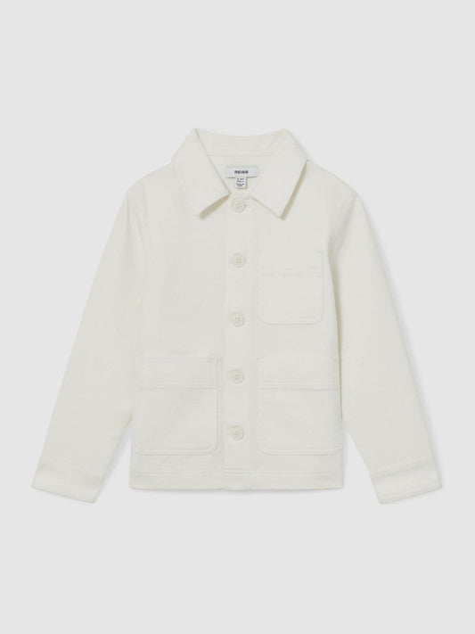 Cotton-Blend Work Jacket Off White | Children & Baby