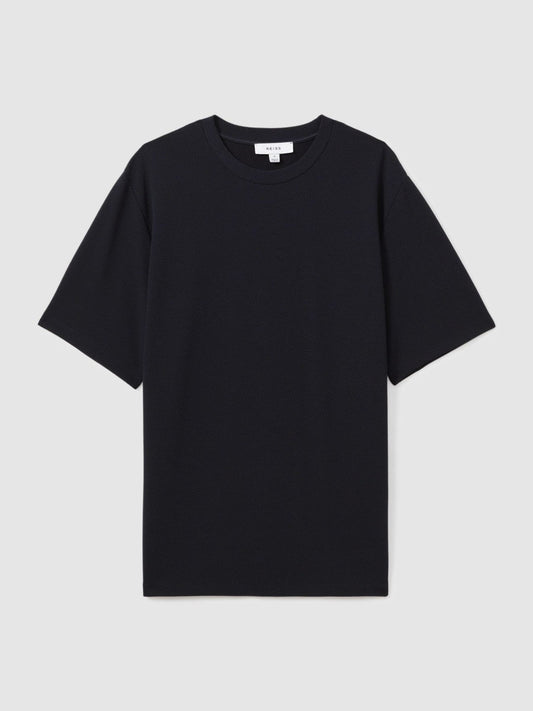 Textured Crew-Neck T-Shirt Navy | Men