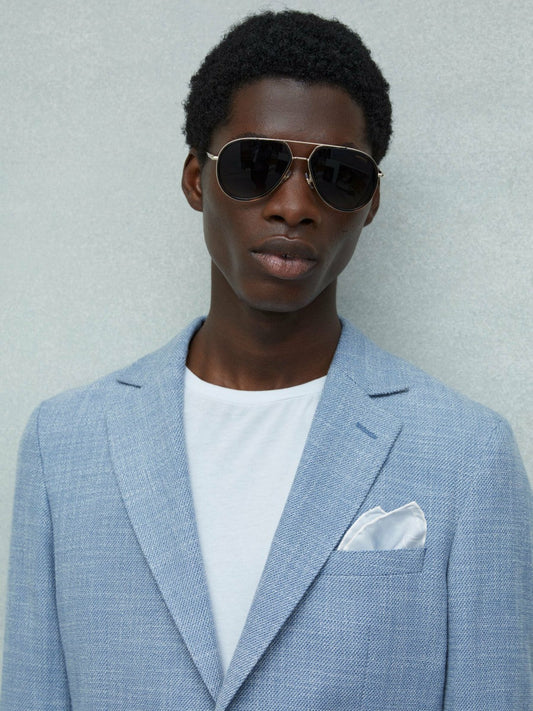 Polka Dot Silk Pocket Square Light Blue | Men
