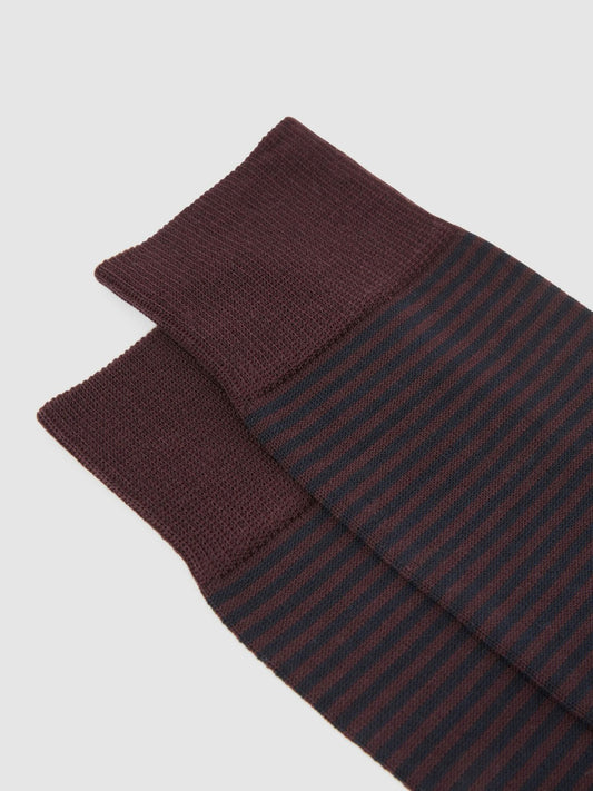 Striped Socks Bordeaux | Men