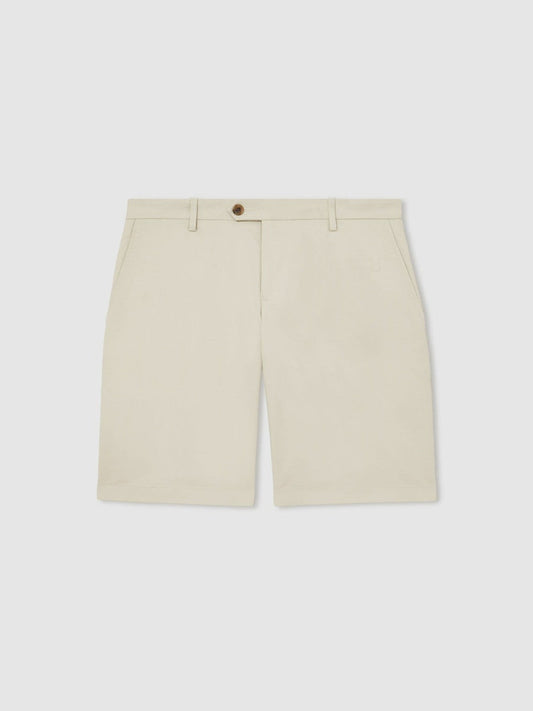 Cotton Chino Shorts With Stretch Stone | Men