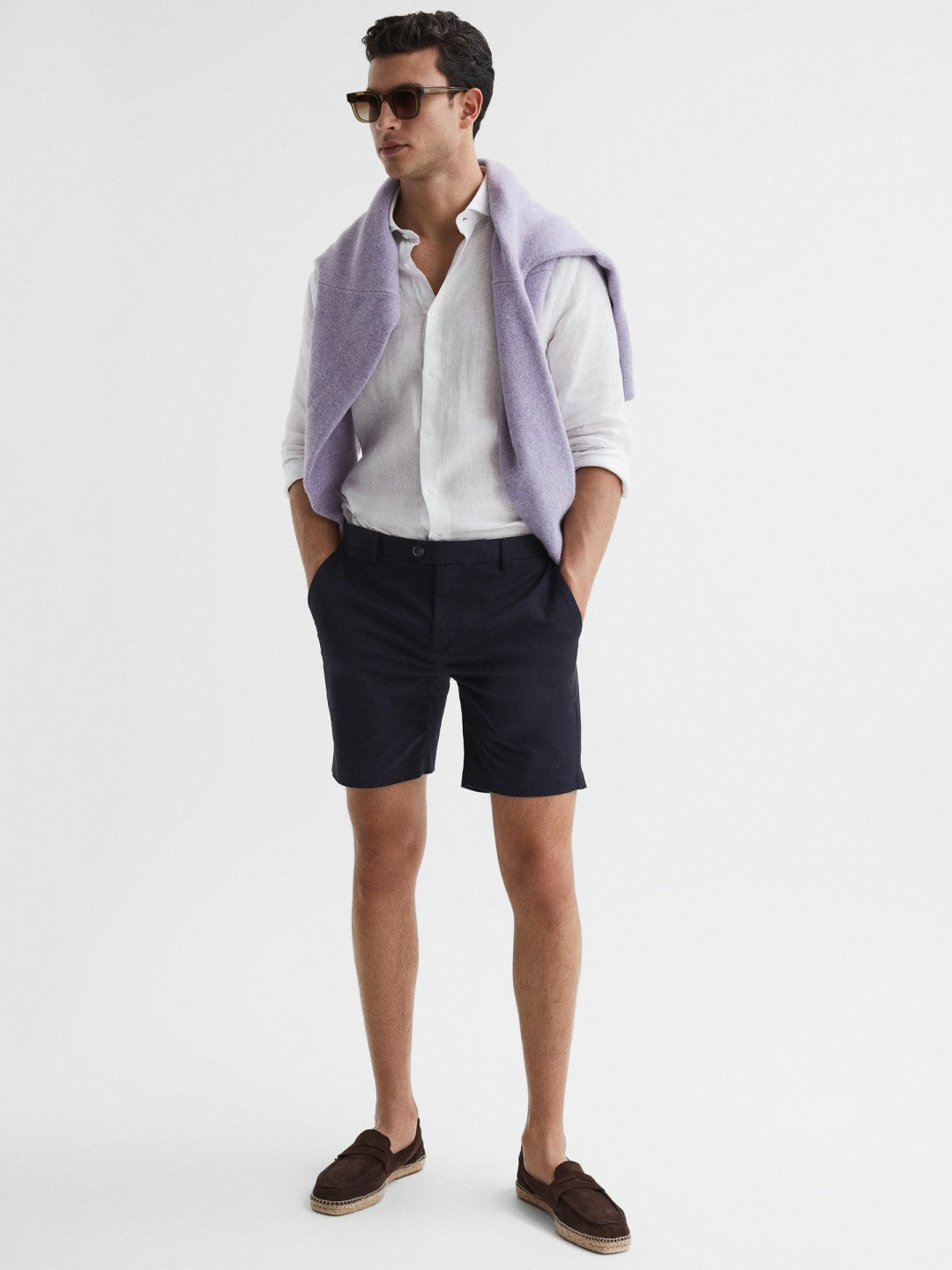 Short Length Casual Chino Shorts Navy | Men