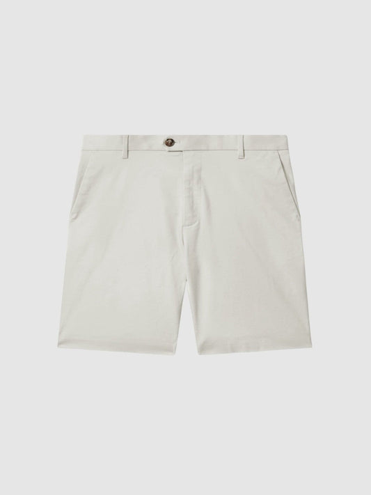 Cotton Chino Shorts with Stretch Chalk | Men
