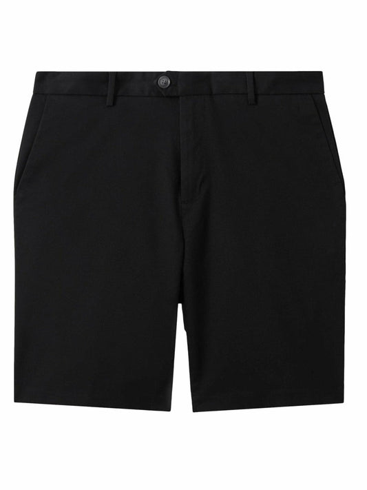Cotton Chino Shorts with Stretch Black | Men
