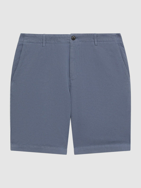 Cotton-Linen Blend Shorts Airforce Blue | Men