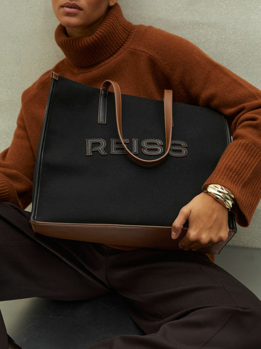 Canvas Logo Tote Bag Black | Women