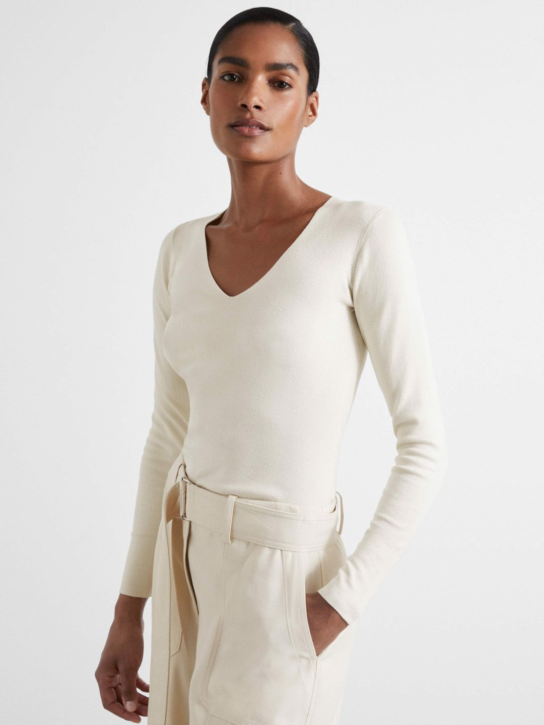 Atelier Knitted Silk-Blend Top Off White | Women