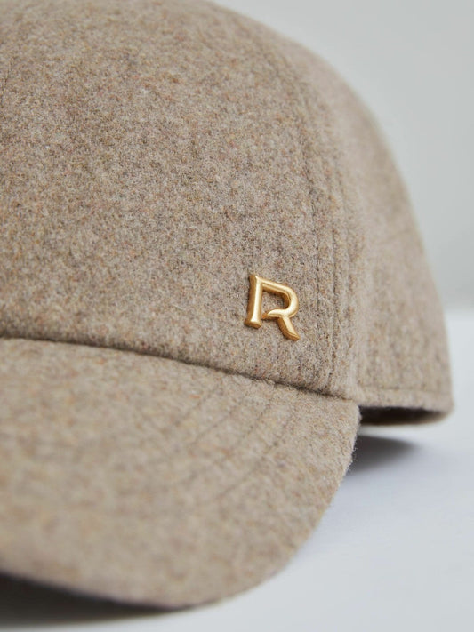 Wool Blend Flannel Baseball Cap Taupe | Women