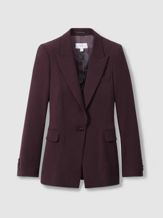 Petite Tailored Single Breasted Suit Blazer Berry | Women