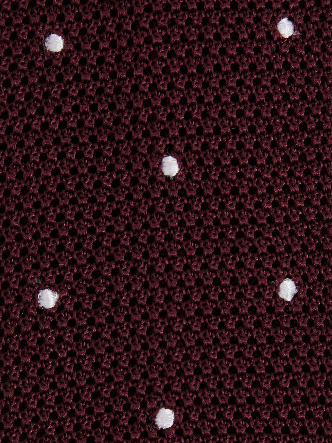 Silk Knitted Pin-Dot Tie Burgundy | Men