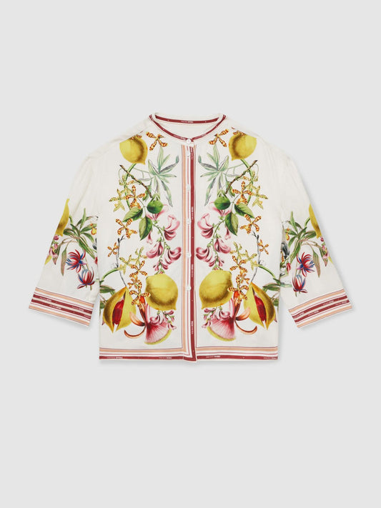 4-9 yrs | NYBG Satin Floral-Print Shirt Ivory | Children & Baby