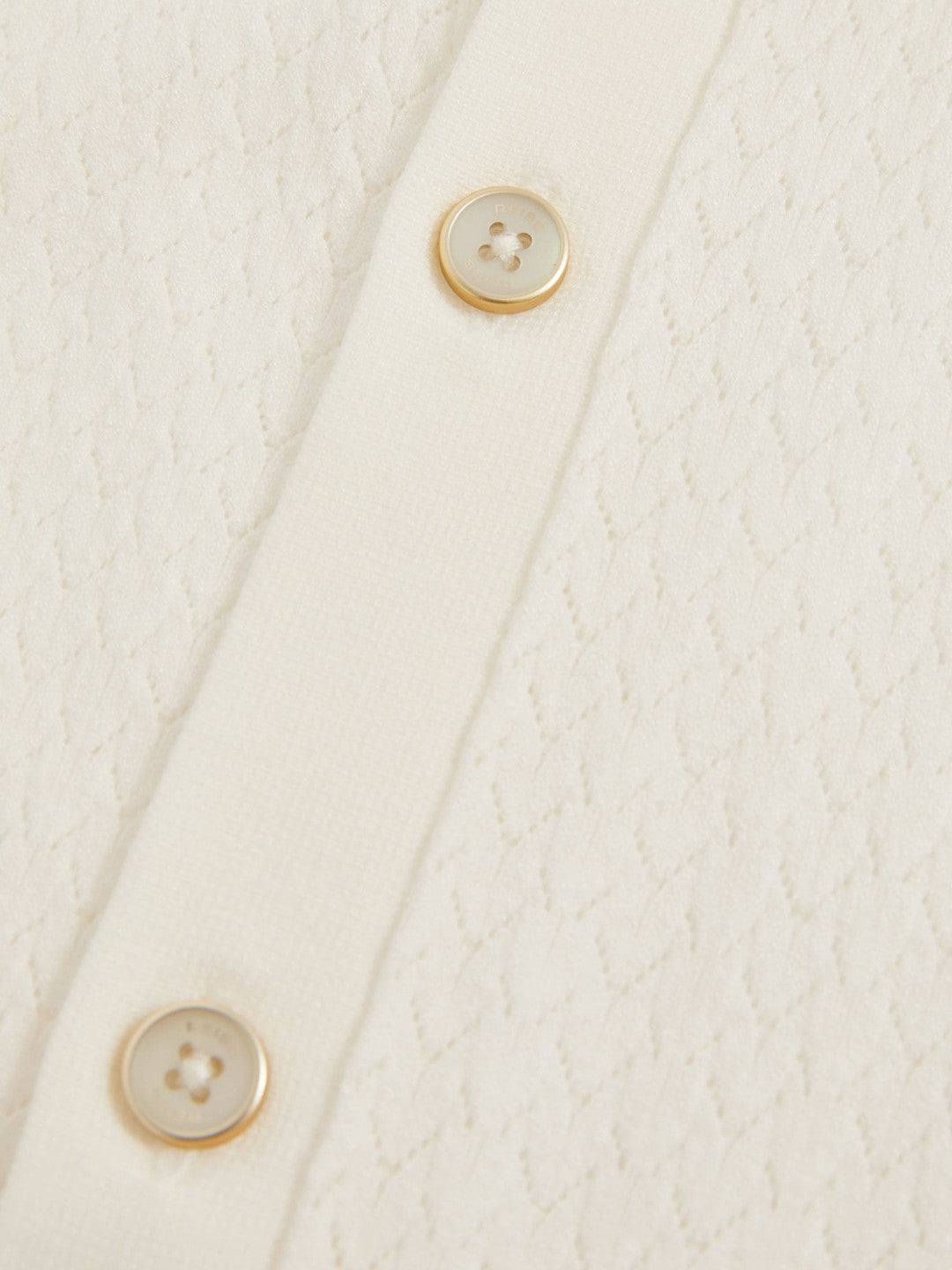 Textured Knit Button-Through Shirt White | Men