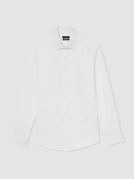 Slim Fit Slim-Fit Cotton-Sateen Shirt White | Men