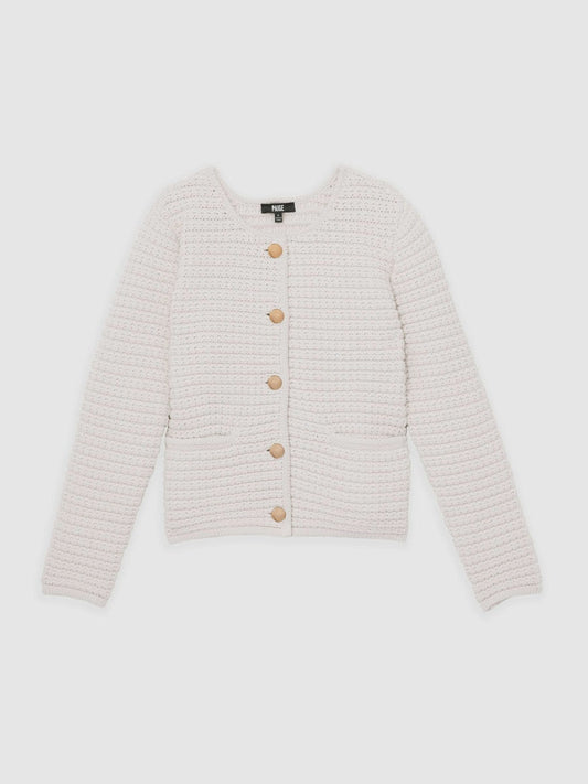 Paige Textured-Knit Cardigan Ivory | Women