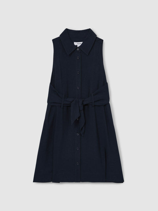 9-13 yrs Tie-Waist Collared Dress Blue | Children & Baby