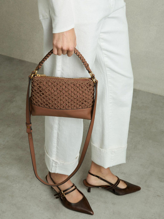 Weave Cross-Body Bag Tan | Women