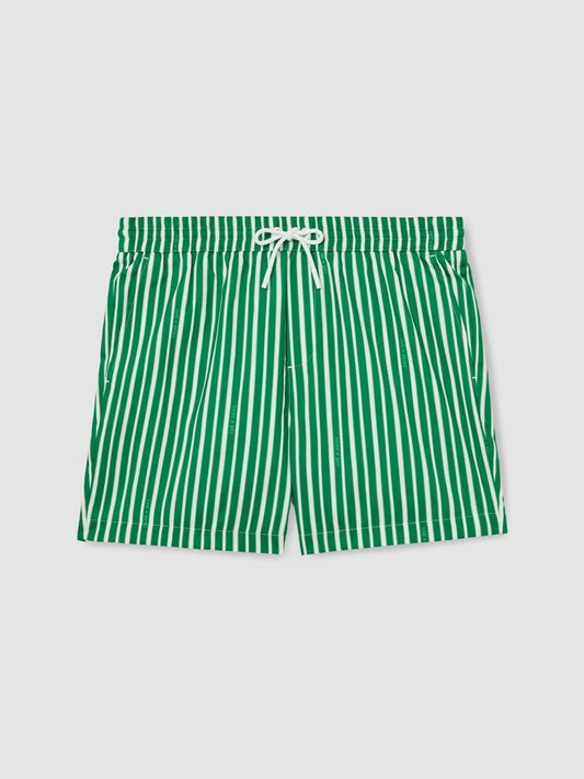 | Ché Stripe Swim Shorts Green/White | Men