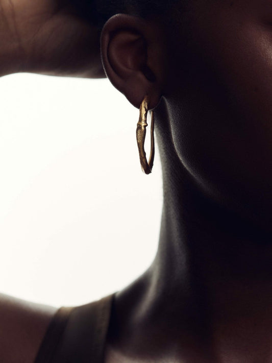 Molten Hoop Earrings Gold Tone | Women