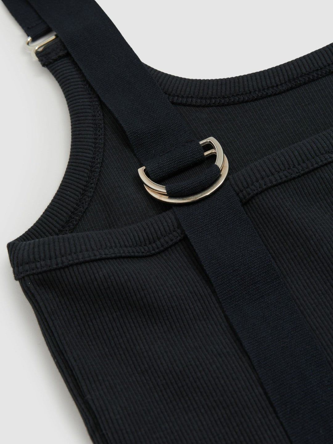 Stretch-Cotton D-Ring Strap Vest Navy | Women