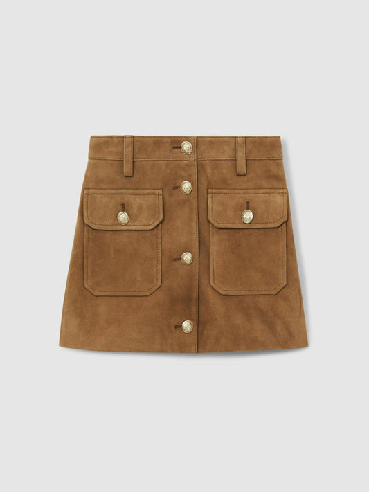 4-9 yrs Suede Flap Pocket Skirt Tan | Children & Baby