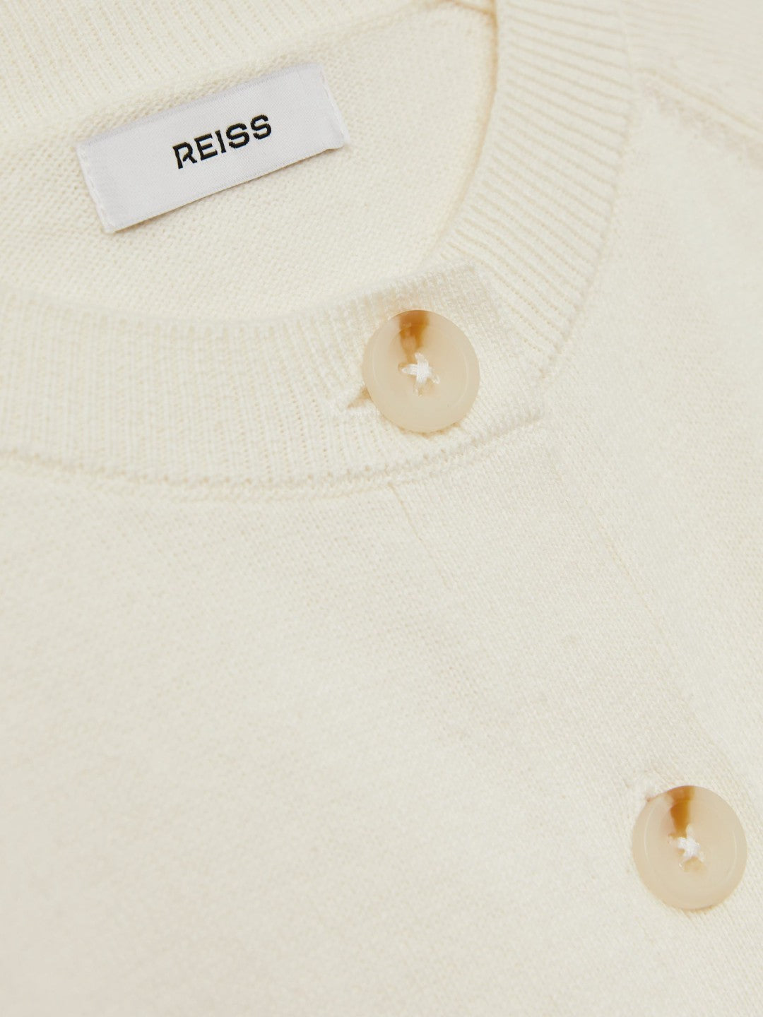 4-9 yrs Cotton Crew-Neck Cardigan Ivory | Children & Baby