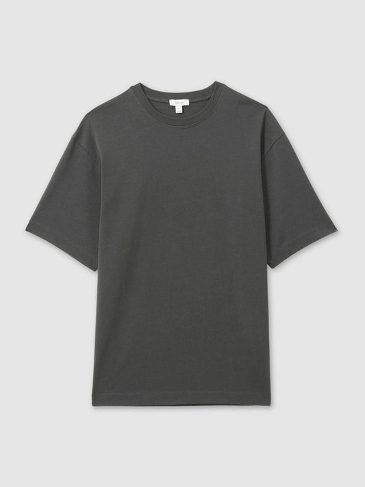 Cotton Garment-Dyed Oversized T-Shirt Washed Black | Men