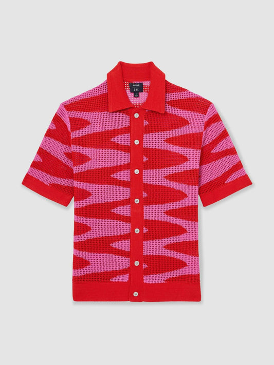 | Ché Wave Crochet Shirt Pink | Men