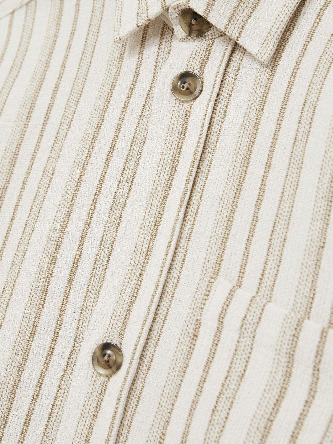 Les Deux Cotton-Blend Stripe Overshirt Ivory | Men