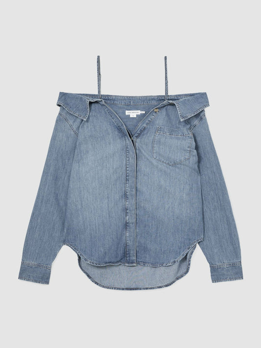 100% Cotton Shirt Indigo Blue | Women