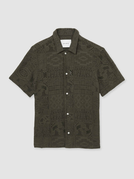 Les Deux Blend Lace Shirt Olive Green | Men