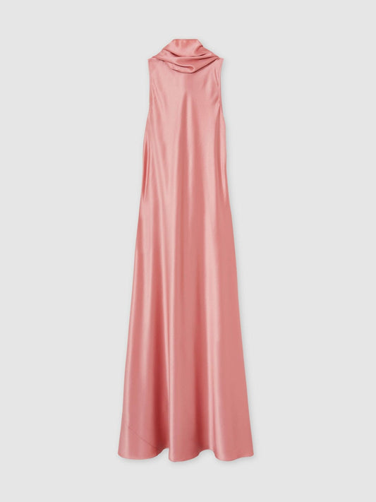 Satin Cape Maxi Dress Pink | Women