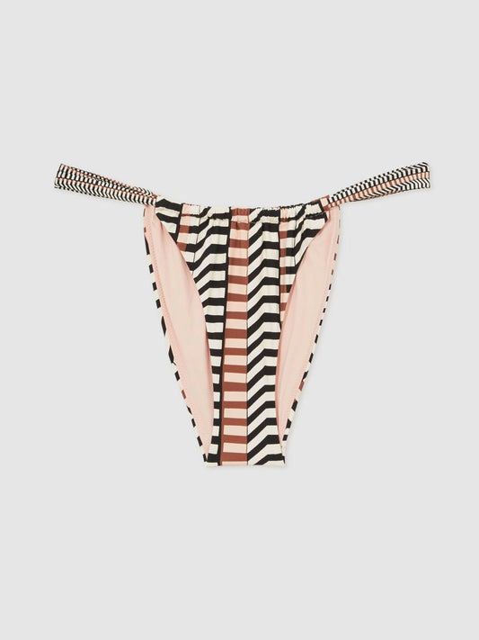 Chevron Stripe Bikini Bottoms Black/Brown | Women